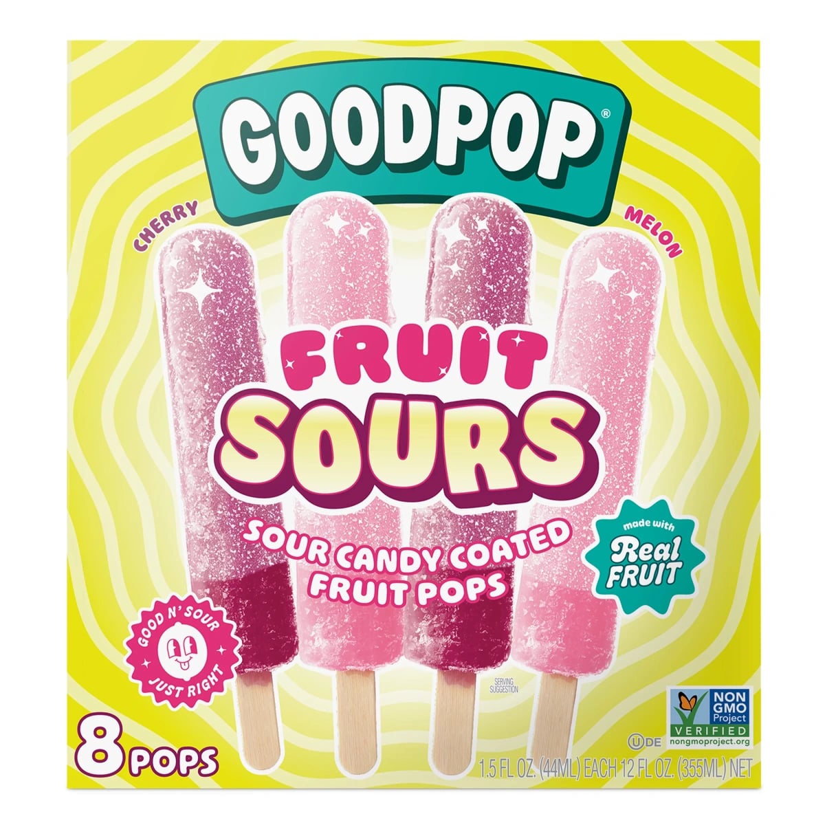 Goodpop - Fruit sours Variety - Cherry & Melon Pops 12 fl oz